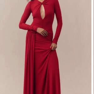 Long red dress From Anthropologie